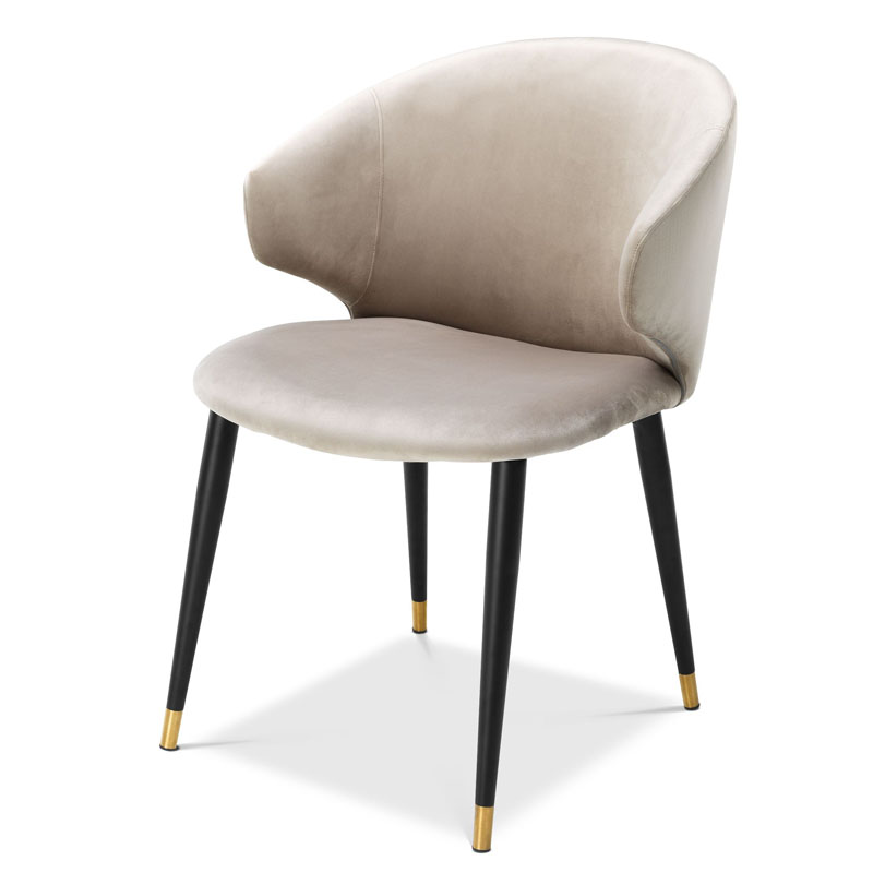 Стул Eichholtz DINING CHAIR VOLANTE beige Бежевый Черный Золотой в Краснодаре | Loft Concept 