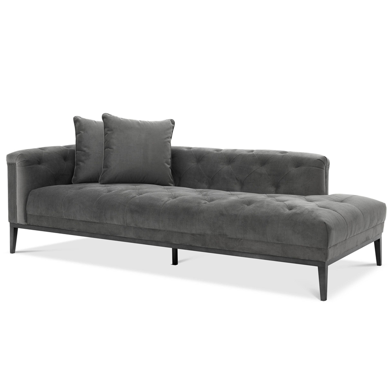 Кушетка Eichholtz Lounge Sofa Cesare Left grey Серый Темная бронза в Краснодаре | Loft Concept 