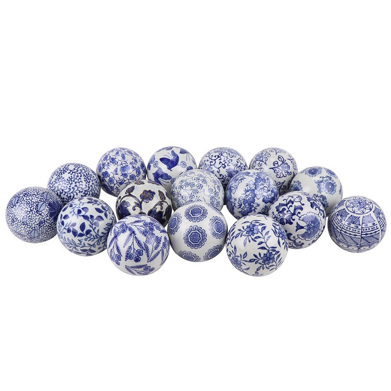 Статуэтка Oriental Blue & White Pattern Ball Белый Синий в Краснодаре | Loft Concept 