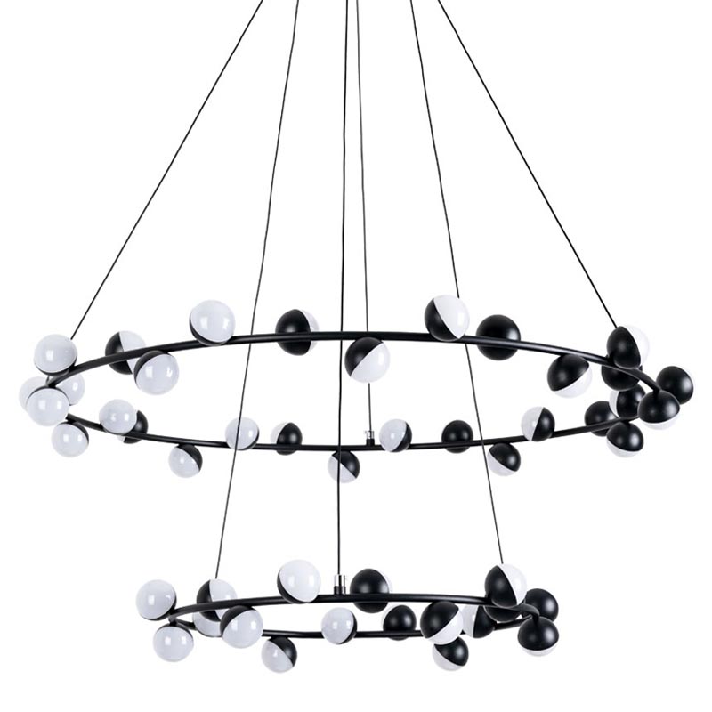 Люстра Vilelme Chandelier black double Черный в Краснодаре | Loft Concept 