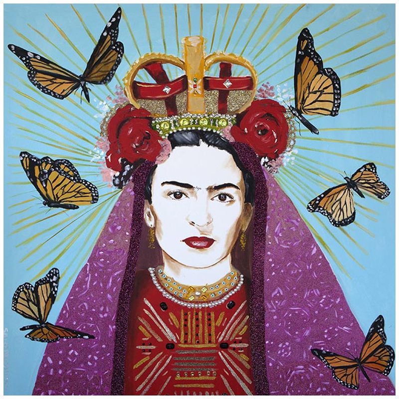 Картина Frida with roses on her head and butterflies Мульти в Краснодаре | Loft Concept 