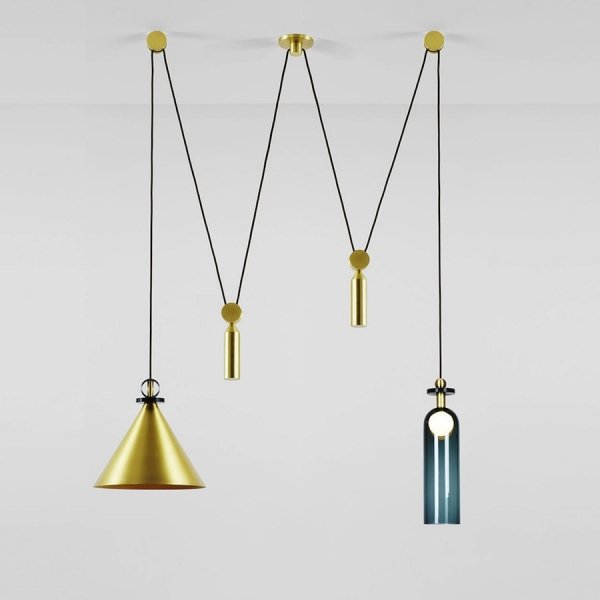 Подвесной светильник Shape up Double Pendant Brass Латунь в Краснодаре | Loft Concept 