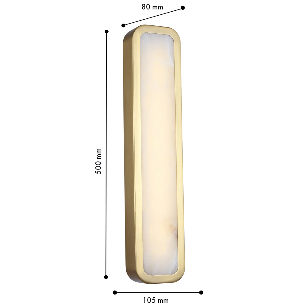 Бра в металлическом корпусе с рассеивателем из бежевого алебастра Cryptocrystalline Stone в Краснодаре