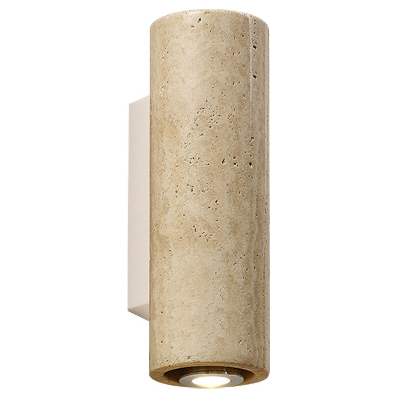 Бра Travertine Cylinder Spot Wall Lamp Бежевый Песочный Белый в Краснодаре | Loft Concept 