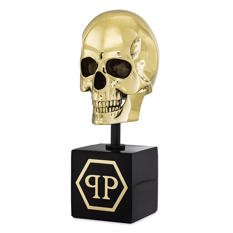 Статуэтка Philipp Plein Gold Skull S Золотой Черный в Краснодаре | Loft Concept 