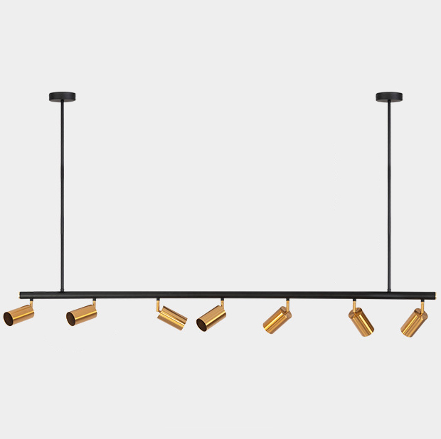Реечный светильник с поворотными спотами LINO Латунь Черный в Краснодаре | Loft Concept 