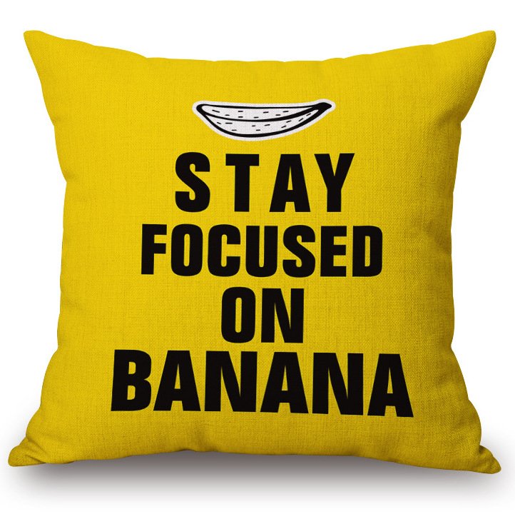 Декоративная подушка Stay Focused on Banana Желтый в Краснодаре | Loft Concept 