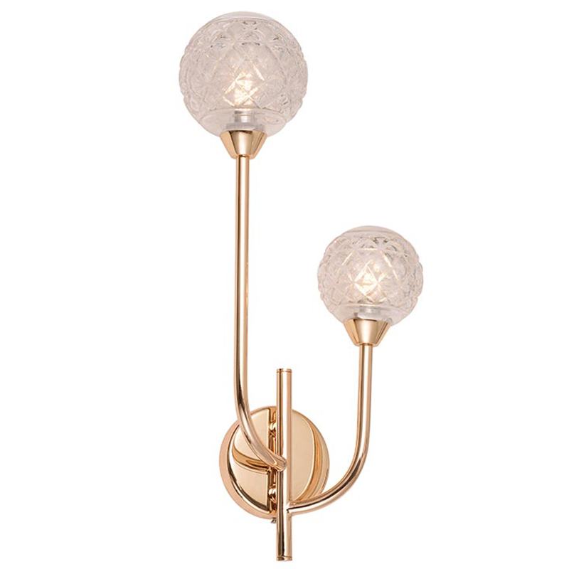 Бра Aella Glass Balls Sconce Прозрачный Золотой в Краснодаре | Loft Concept 