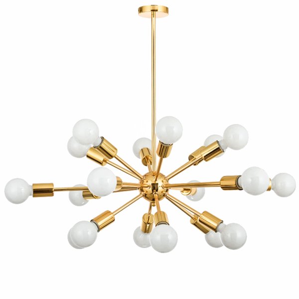 Люстра Sputnik Gold Chandelier 18 Глянцевое золото в Краснодаре | Loft Concept 