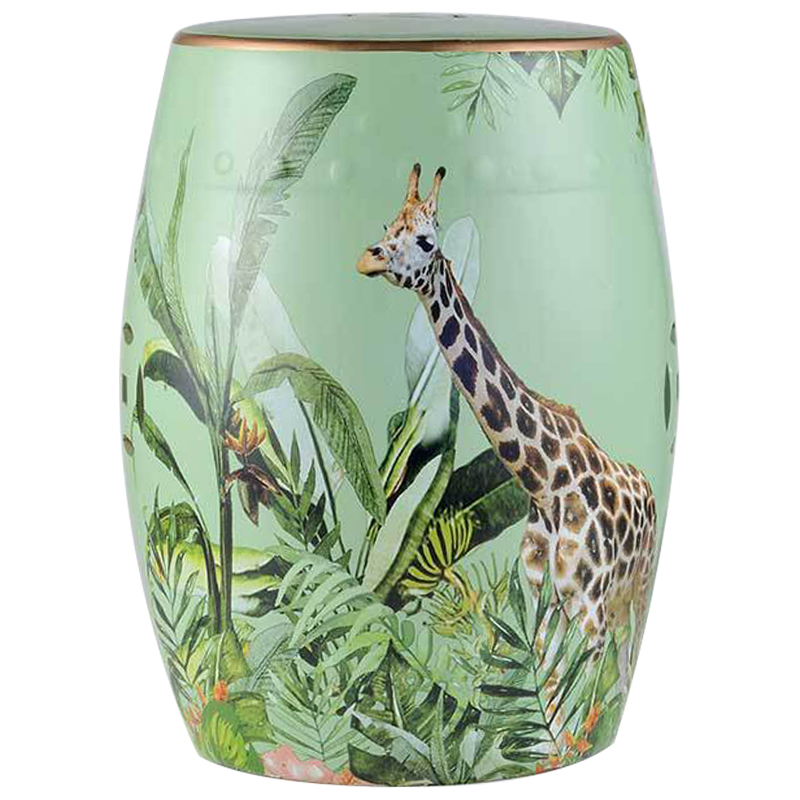 Керамический табурет Giraffe Tropical Animal Ceramic Stool Green Прозрачный зеленый Коричневый Зеленый в Краснодаре | Loft Concept 