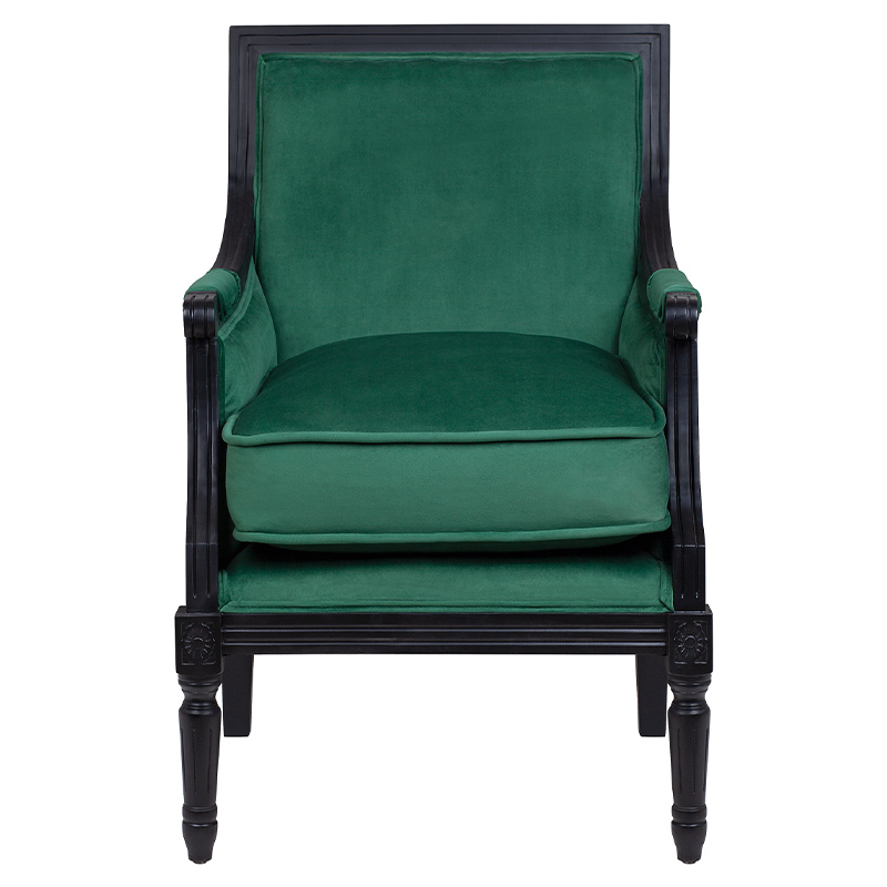 Кресло Harry Armchair black and green velour Зеленый Черный в Краснодаре | Loft Concept 