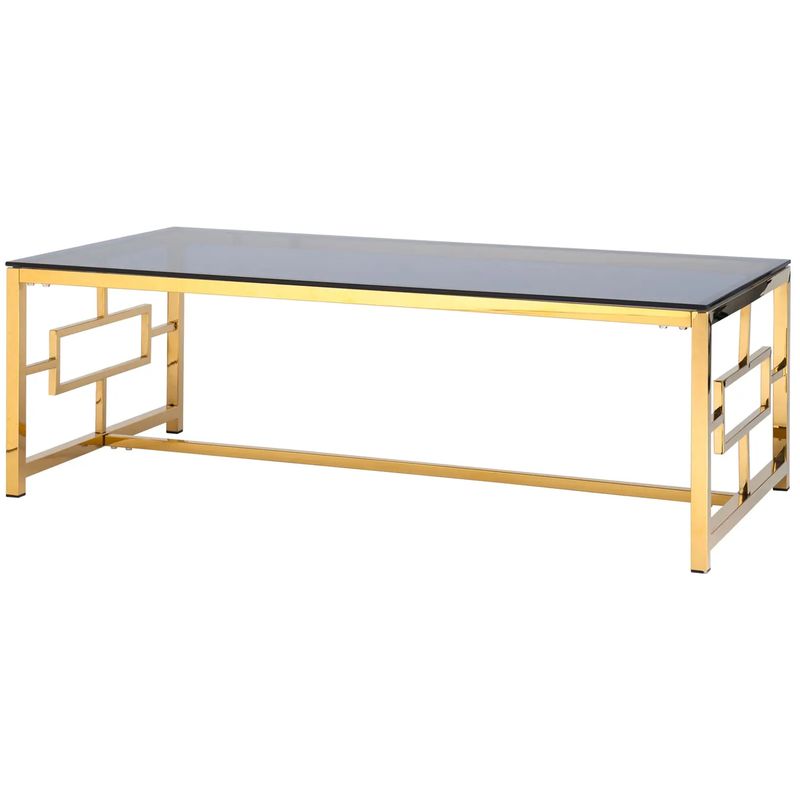 Столик кофейный Milan Tables Gold Золотой Стекло Смок в Краснодаре | Loft Concept 