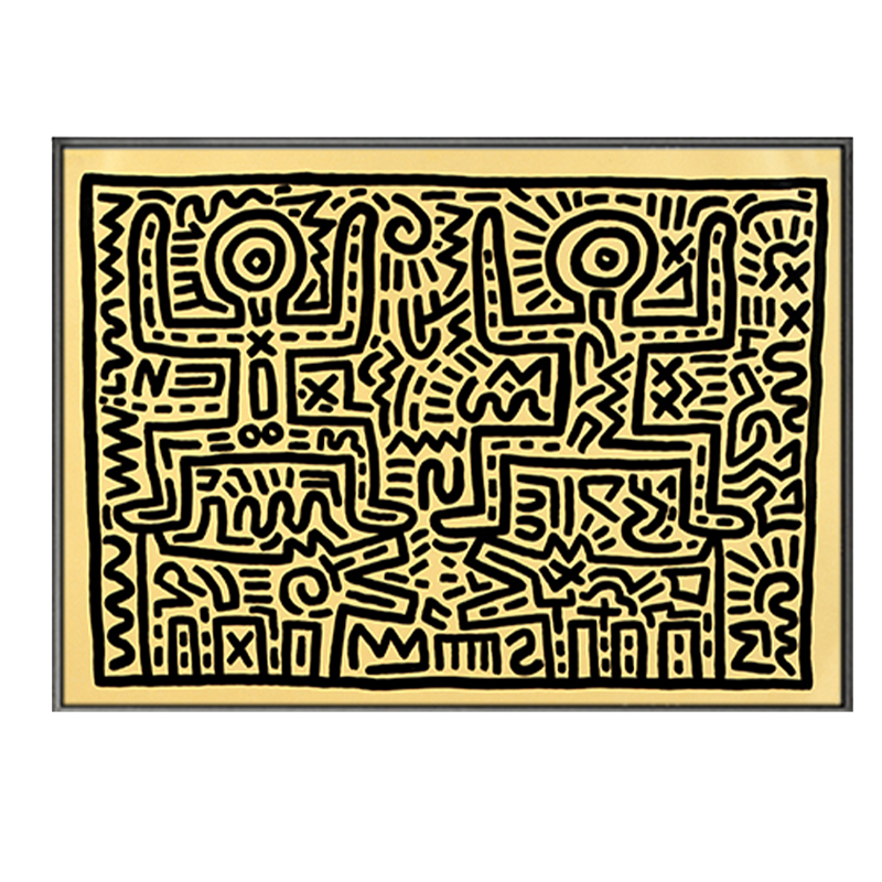 Постер Keith Haring 8 Черный Бежевый в Краснодаре | Loft Concept 