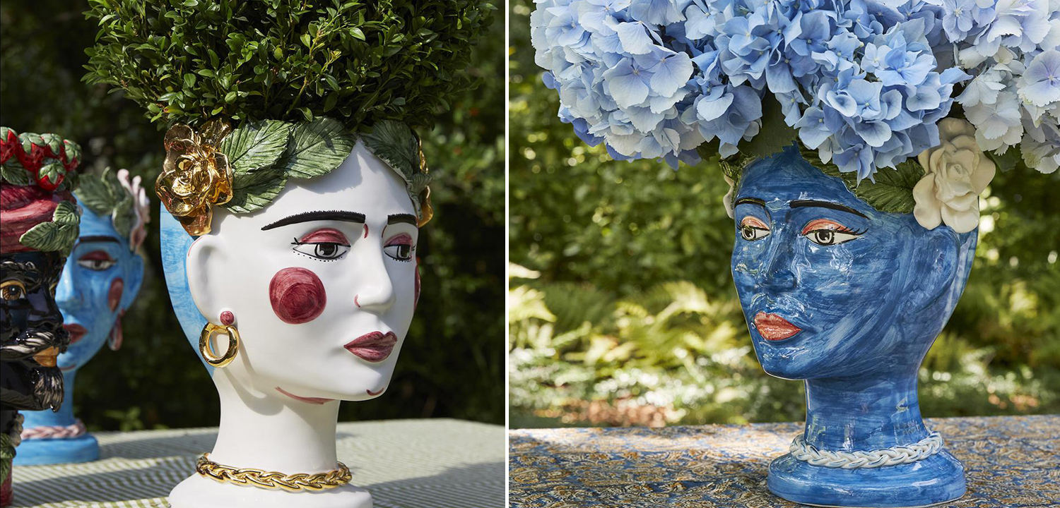 Ваза VASE HEAD SELVA COLOR dark blue - фото №1