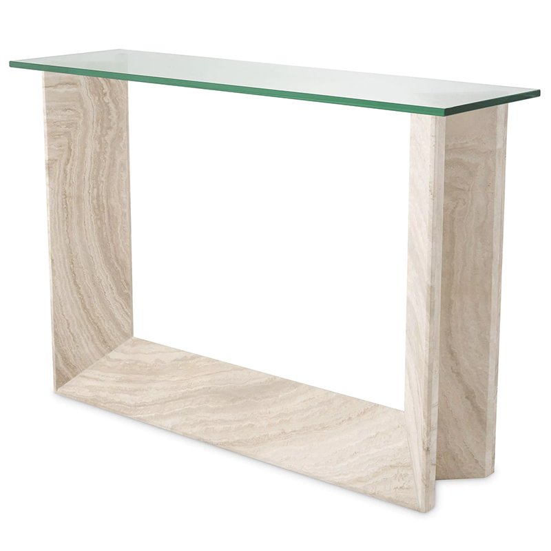 Консоль Eichholtz Console Table Fortuna Песочный Прозрачное Стекло в Краснодаре | Loft Concept 