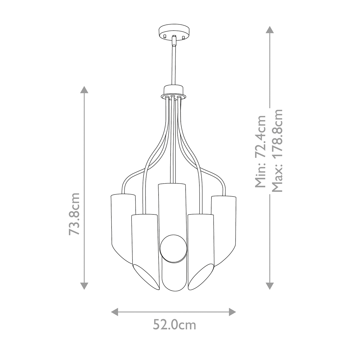 Люстра белого цвета с 6-ю цилиндрическими плафонами Elstead Lighting в Краснодаре