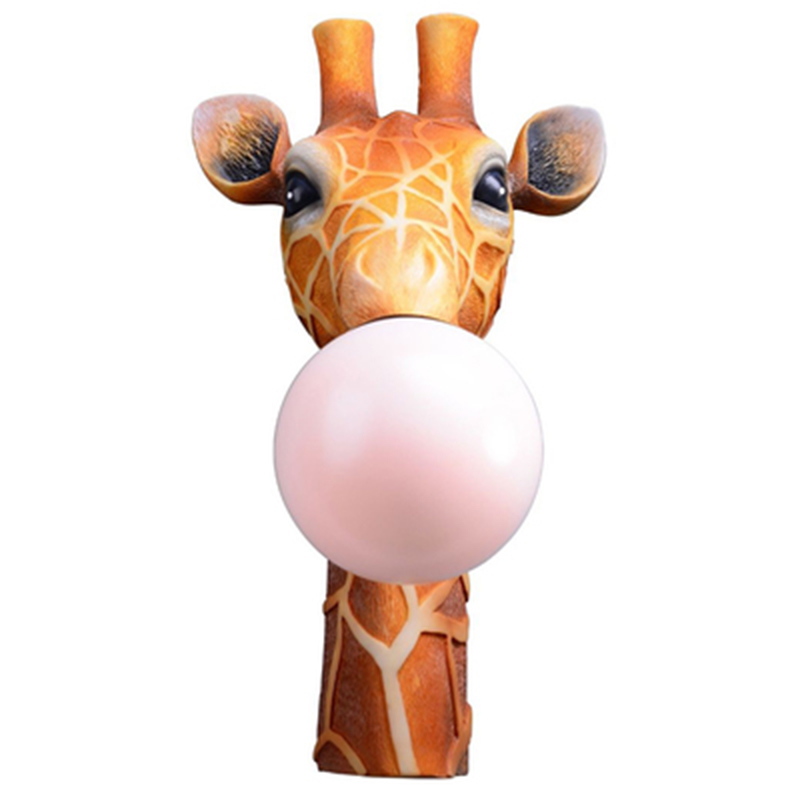 Бра для детской Жираф Bubble Gum Giraffe Wall Lamp Карамель Коричневый Розовый пастельный в Краснодаре | Loft Concept 