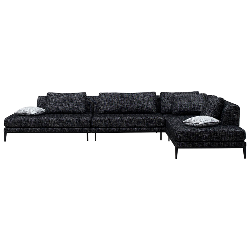 Угловой диван Ferguson Sofa Black Черный Черно-белый в Краснодаре | Loft Concept 