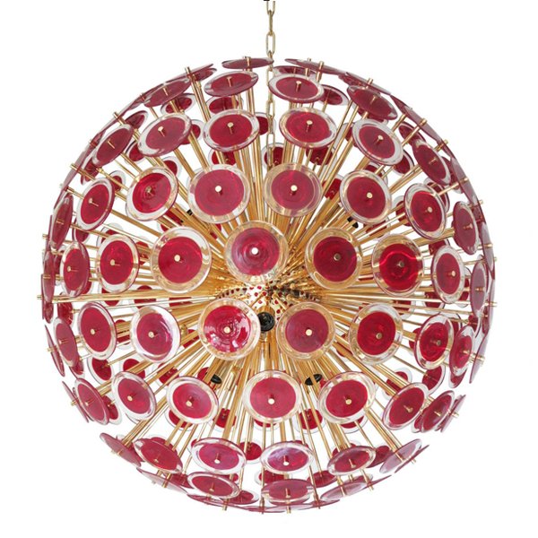 Murano Red Disco Glass Sputnik Chandelier Vistosi Красный (Red) Золотой в Краснодаре | Loft Concept 