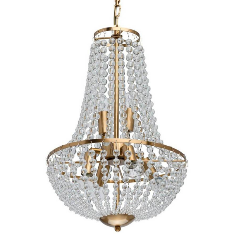 Люстра Virginia Clear Beads Chandelier Gold Золотой Прозрачное Стекло в Краснодаре | Loft Concept 