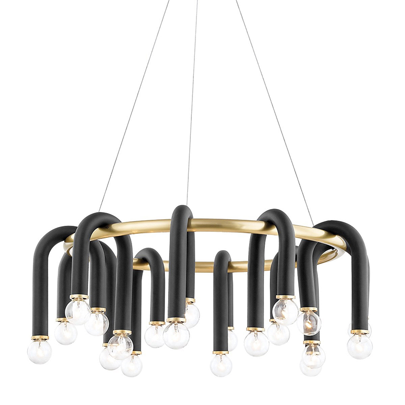 Люстра Paulson floppy chandelier round gold Черный Золотой в Краснодаре | Loft Concept 