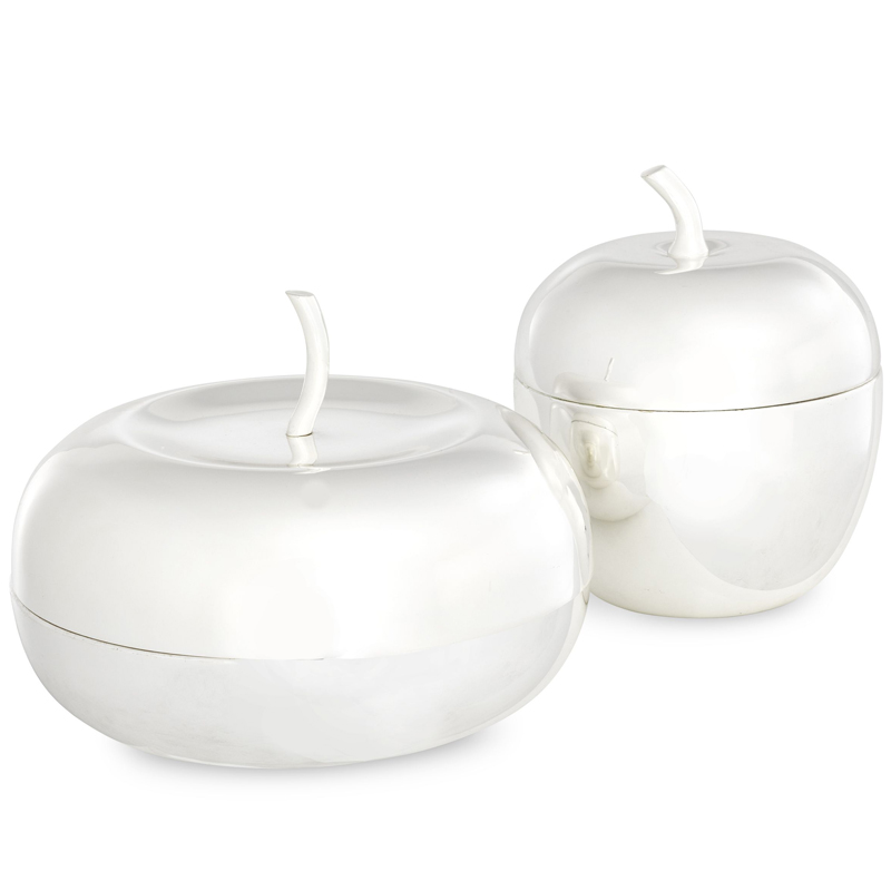 Комплект шкатулок Eichholtz Box Apple Set of 2 Silver Серебряный в Краснодаре | Loft Concept 