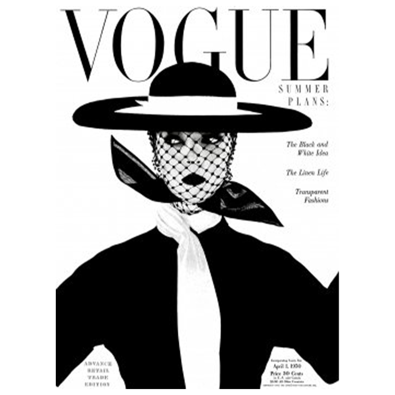 Постер Vogue Cover 1950 April Черный Белый в Краснодаре | Loft Concept 