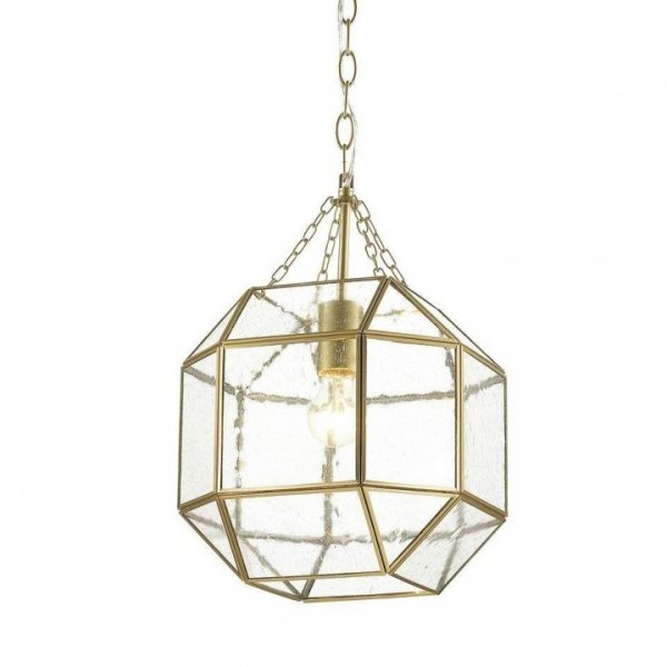 Подвесной светильник Glass & Metal Cage Pendant Gold Глянцевое золото в Краснодаре | Loft Concept 