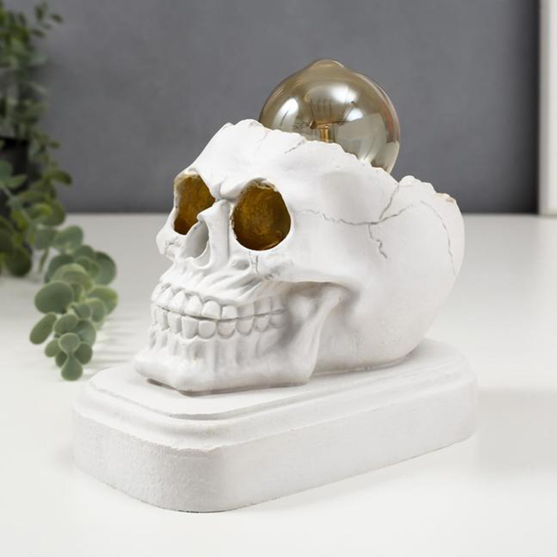 Настольная лампа White Skull Table Lamp Белый в Краснодаре | Loft Concept 