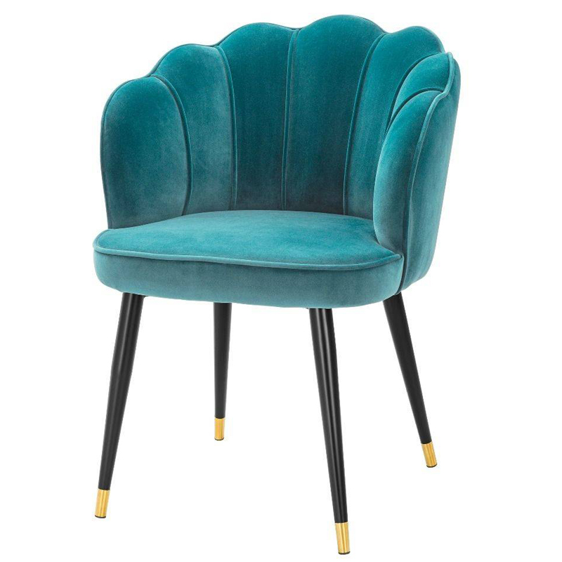 Стул Eichholtz Dining Chair Bristol sea green Бирюзовый Черный Латунь в Краснодаре | Loft Concept 