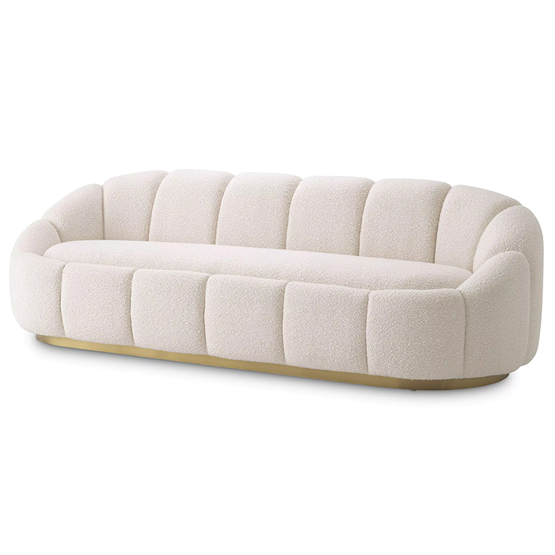 Диван Eichholtz Sofa Inger Boucle Cream Белый Латунь в Краснодаре | Loft Concept 