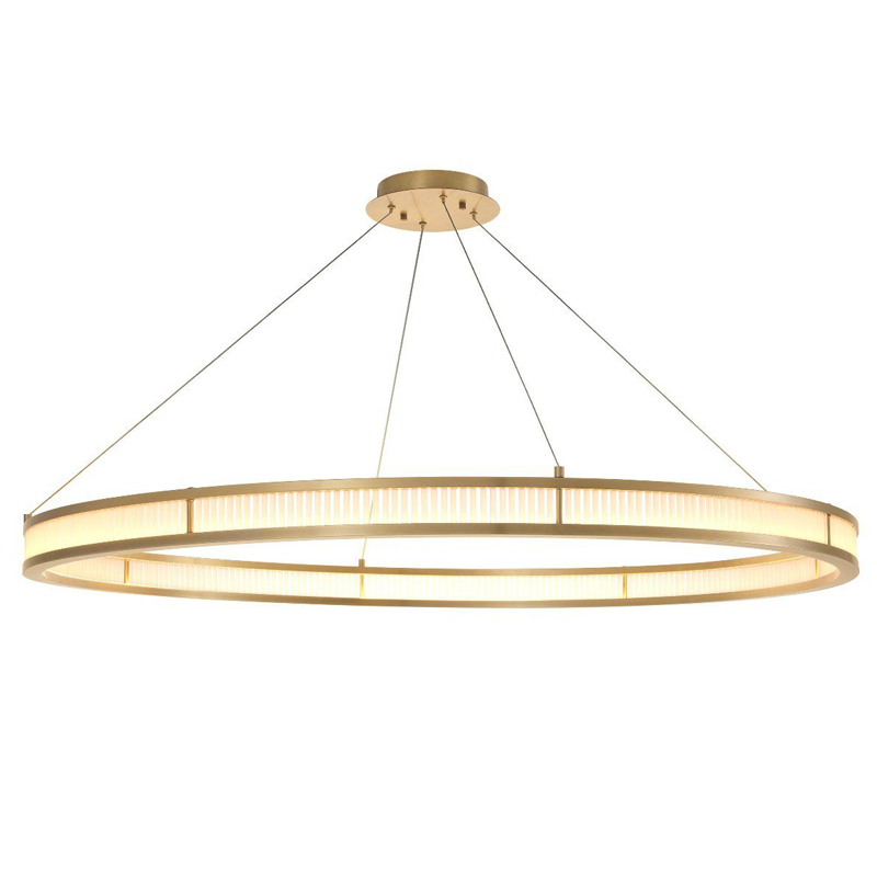 Люстра Eichholtz Chandelier Damien XL Brass Латунь Античная полированная Белое матовое стекло в Краснодаре | Loft Concept 