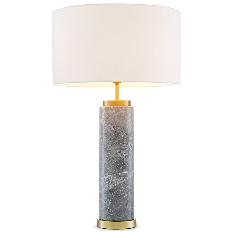 Настольная лампа Eichholtz Table Lamp Lxry Grey Marble Серый Латунь Белый в Краснодаре | Loft Concept 