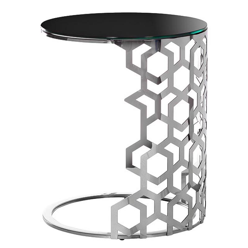 Приставной стол Yen Geometry Side Table silver 60 Серебряный в Краснодаре | Loft Concept 