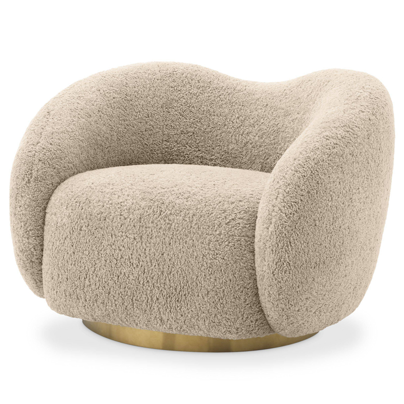 Кресло Eichholtz Swivel Chair Diego Песочный Латунь в Краснодаре | Loft Concept 