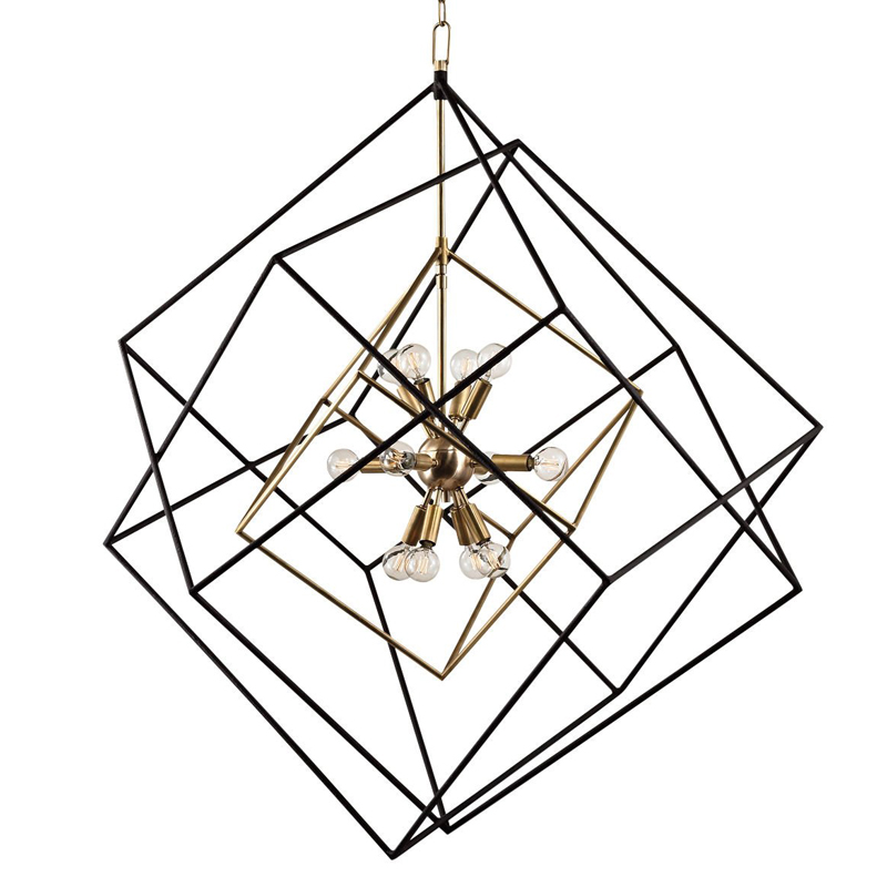 Люстра CUBIST Pendant Black and Gold 9 lamp Золотой Черный в Краснодаре | Loft Concept 