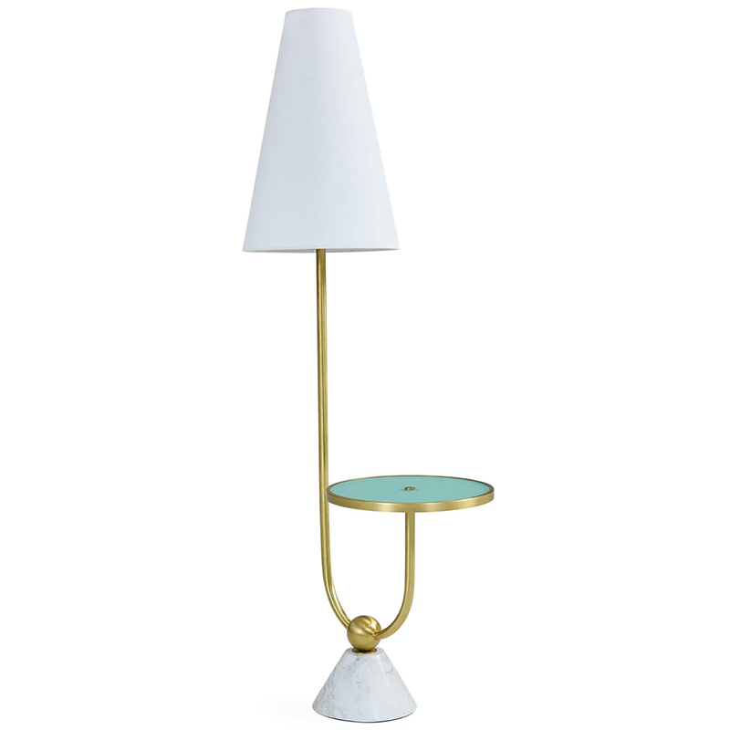 Торшер PARADISO TABLE FLOOR LAMP Латунь Белый Бирюзовый в Краснодаре | Loft Concept 