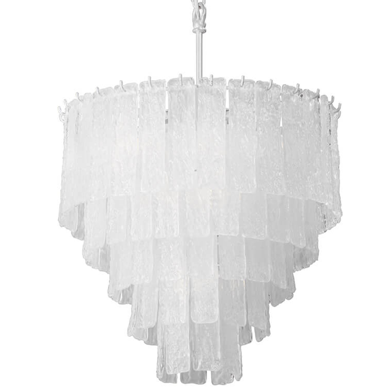 Люстра подвесная Textured Glass Chandelier Белое матовое стекло в Краснодаре | Loft Concept 