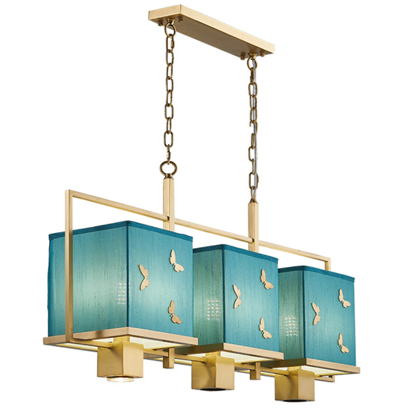 Люстра с бабочками Butterflies Blue Background Chandelier Латунь Бирюзовый в Краснодаре | Loft Concept 