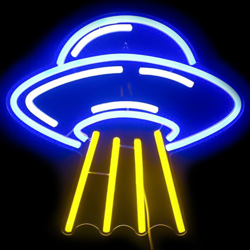 Неоновая настенная лампа UFO Neon Wall Lamp Желтый Синий в Краснодаре | Loft Concept 