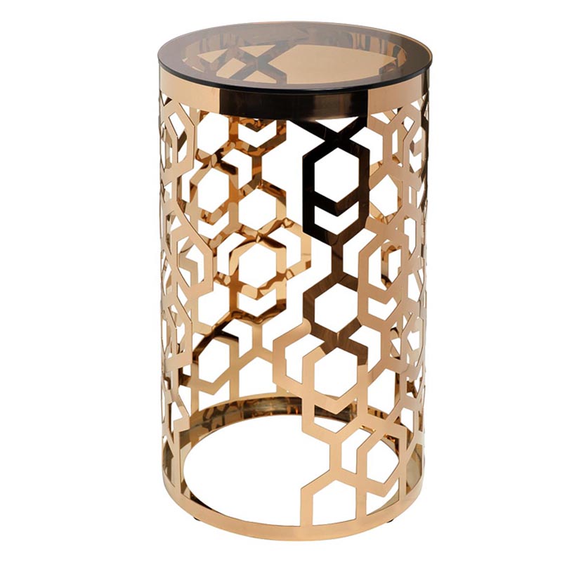 Подставка Yen Geometry pink gold cylinder 70 Глянцевое золото в Краснодаре | Loft Concept 