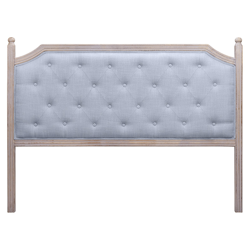 Изголовье кровати серое с мягкой обивкой из рогожки Emma Headboard Серый Коричневый в Краснодаре | Loft Concept 