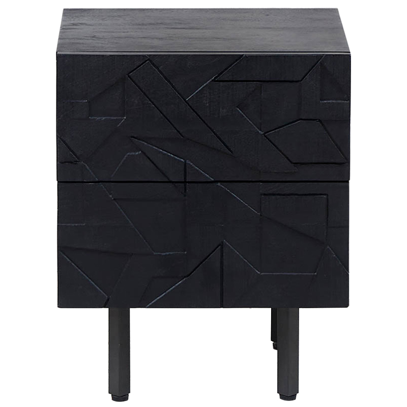 Тумба Polygonal Ornament Nightstand Черный в Краснодаре | Loft Concept 