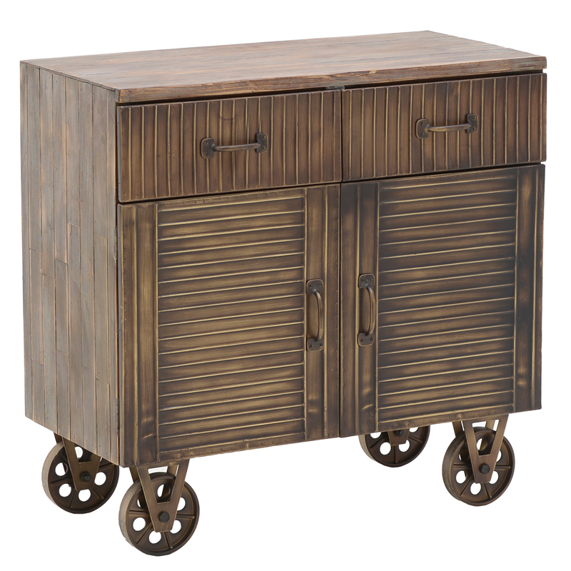 Комод в стиле Лофт на колёсах Mojens Loft Chest of Drawers Темная бронза Коричневый винтаж в Краснодаре | Loft Concept 