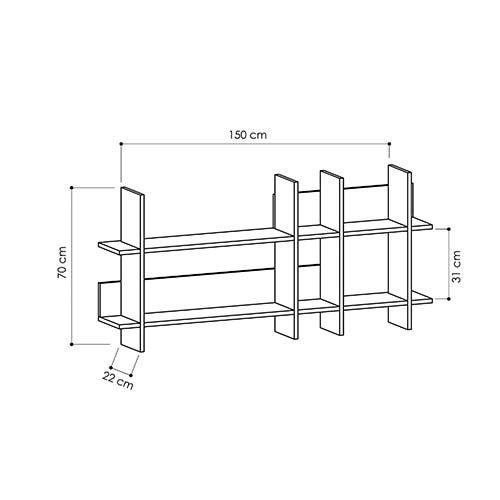 Полка прямая подвесная двухъярусная цвета антрацит BEADS BOOKCASE ANTHRACITE в Краснодаре