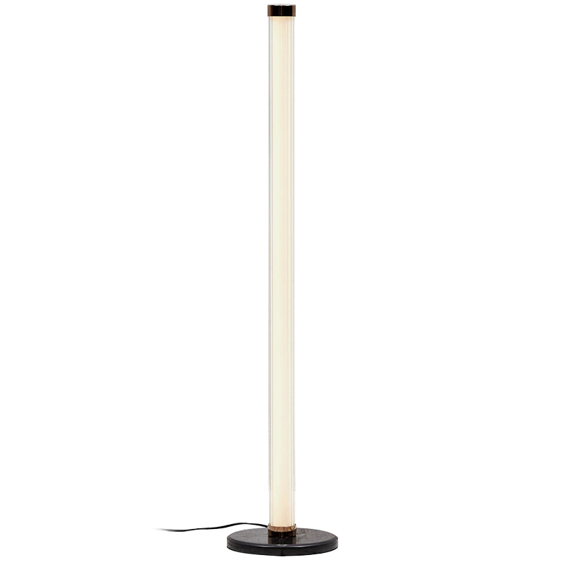 Дизайнерский торшер CANVAS GLASS TUBE FLOOR LAMP Медь Кремовый Черный Прозрачное Стекло в Краснодаре | Loft Concept 