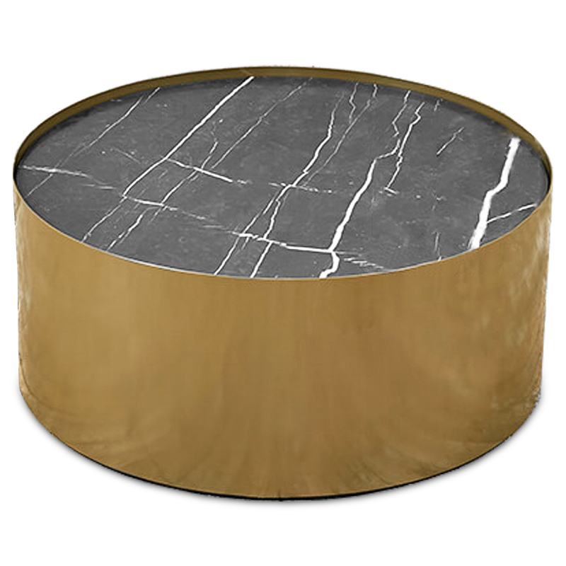 Кофейный стол Cappello Coffee Table Латунь Черный Мрамор Nero в Краснодаре | Loft Concept 