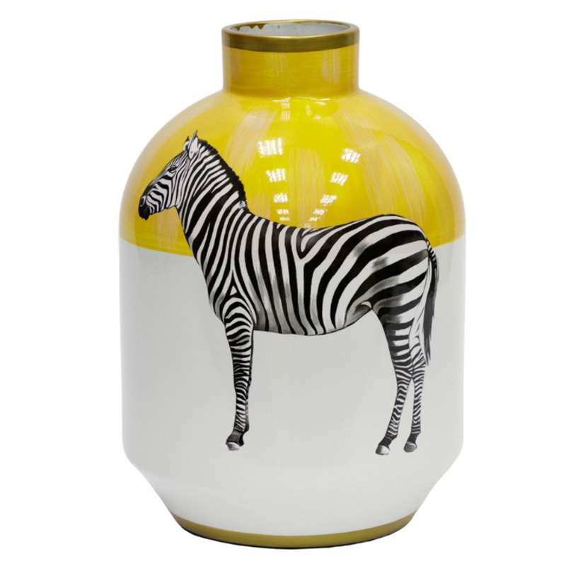 Ваза Zebra Vase white and yellow Белый Желтый Черный Золотой в Краснодаре | Loft Concept 