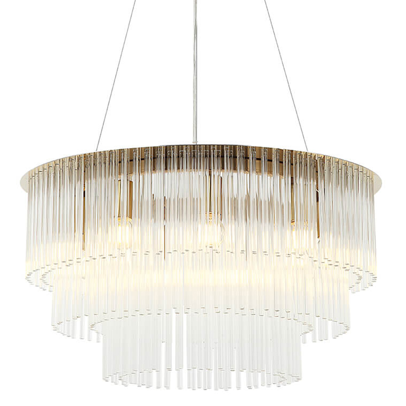 Люстра Harrison Chandelier gold 9 lamp Глянцевое золото Прозрачный в Краснодаре | Loft Concept 