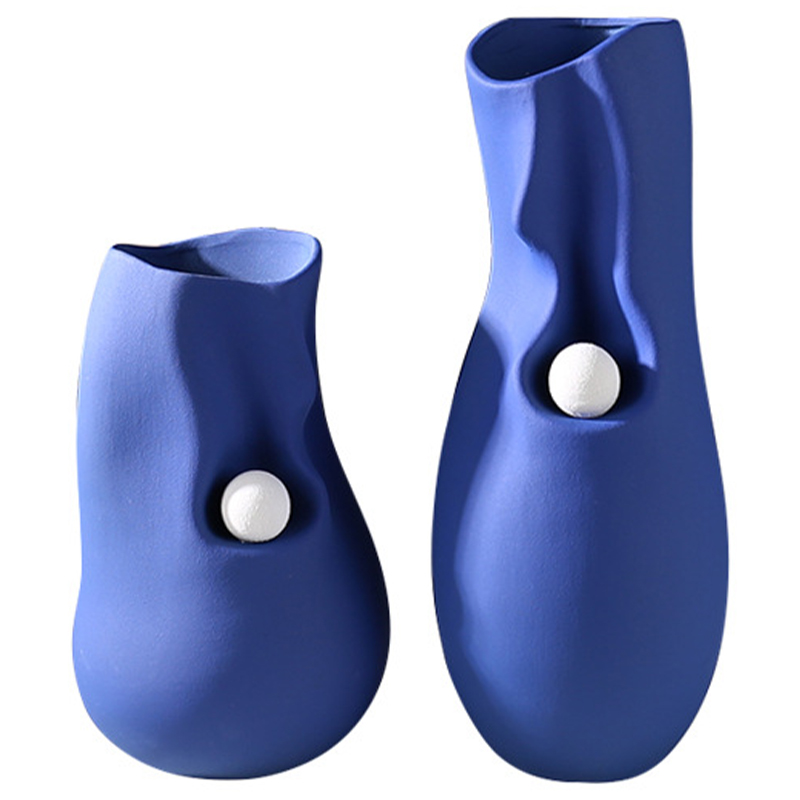 Ваза Molecule Collection Rhea Blue Vase Синий Белый в Краснодаре | Loft Concept 